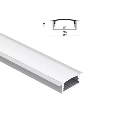 Strip Argirako LED aluminiozko profil angeluzuzena